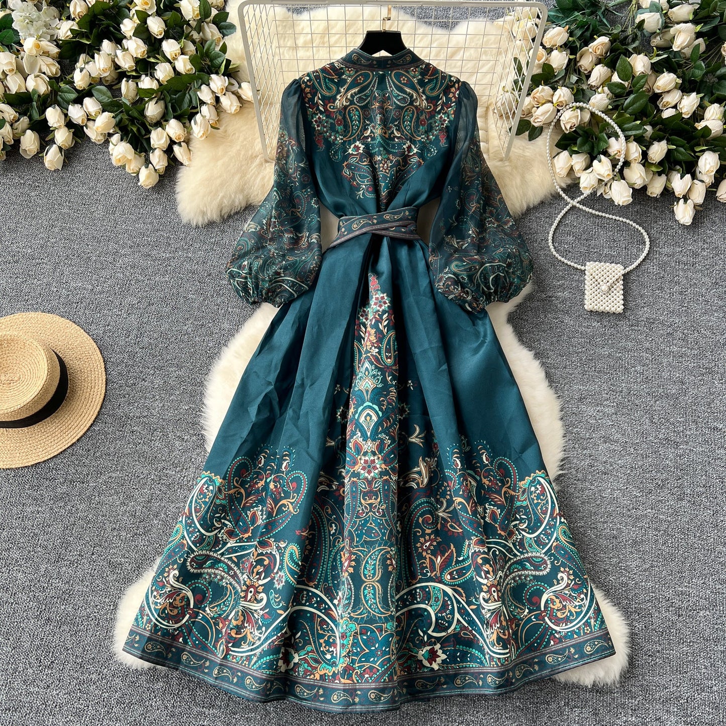 Romantic A-line Floral Maxi Dress