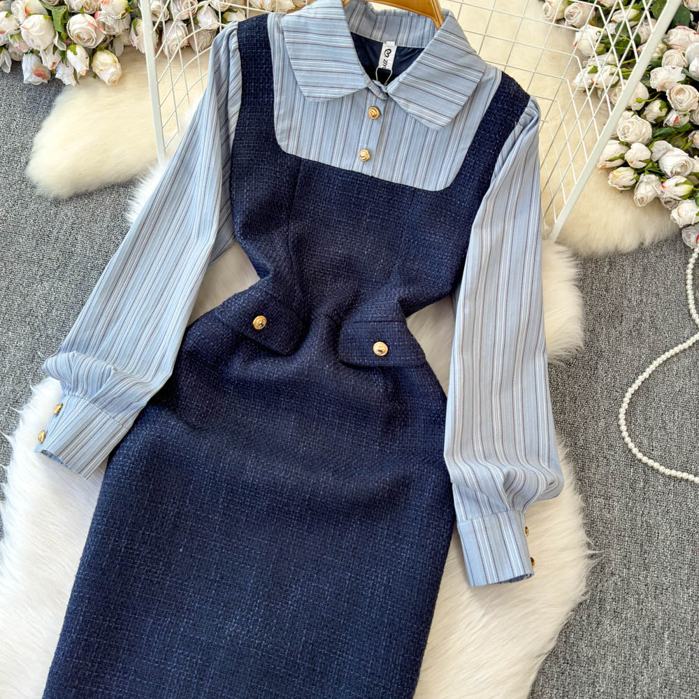 Stripe Dress & Structured Blazer Matching Set