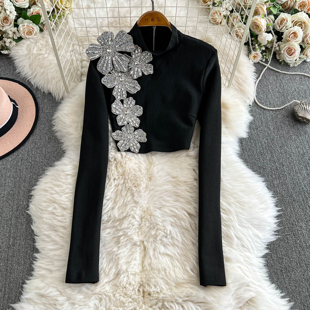 Rhinestone Sweater & Midi Skirt Matching Set