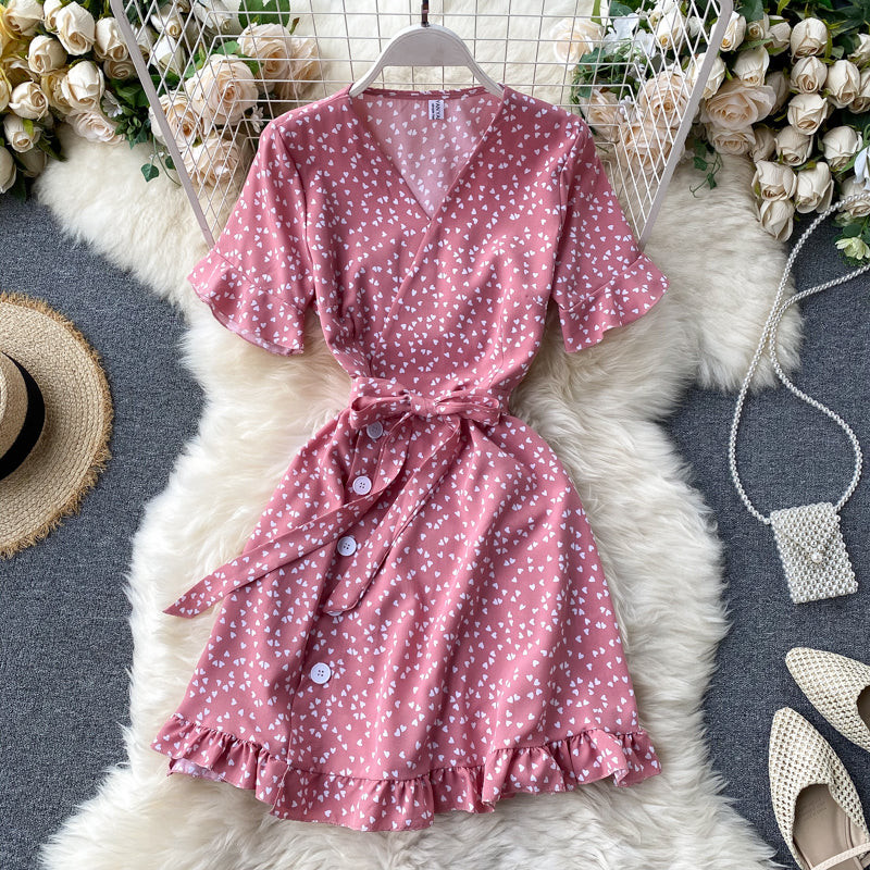 Chic Retro Polka Dot V-Neck Dress