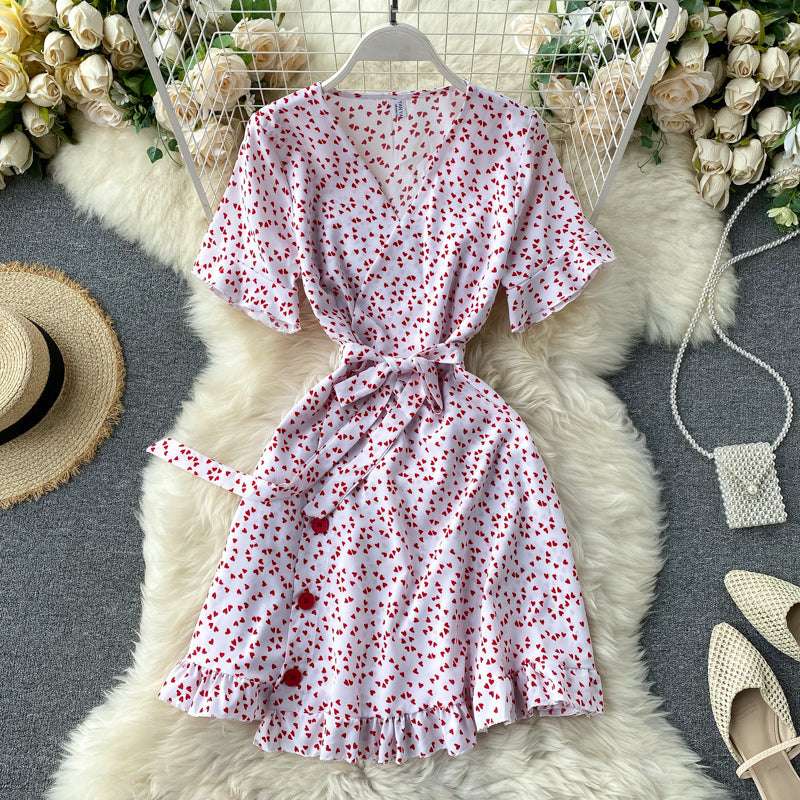 Chic Retro Polka Dot V-Neck Dress