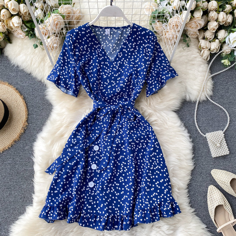 Chic Retro Polka Dot V-Neck Dress