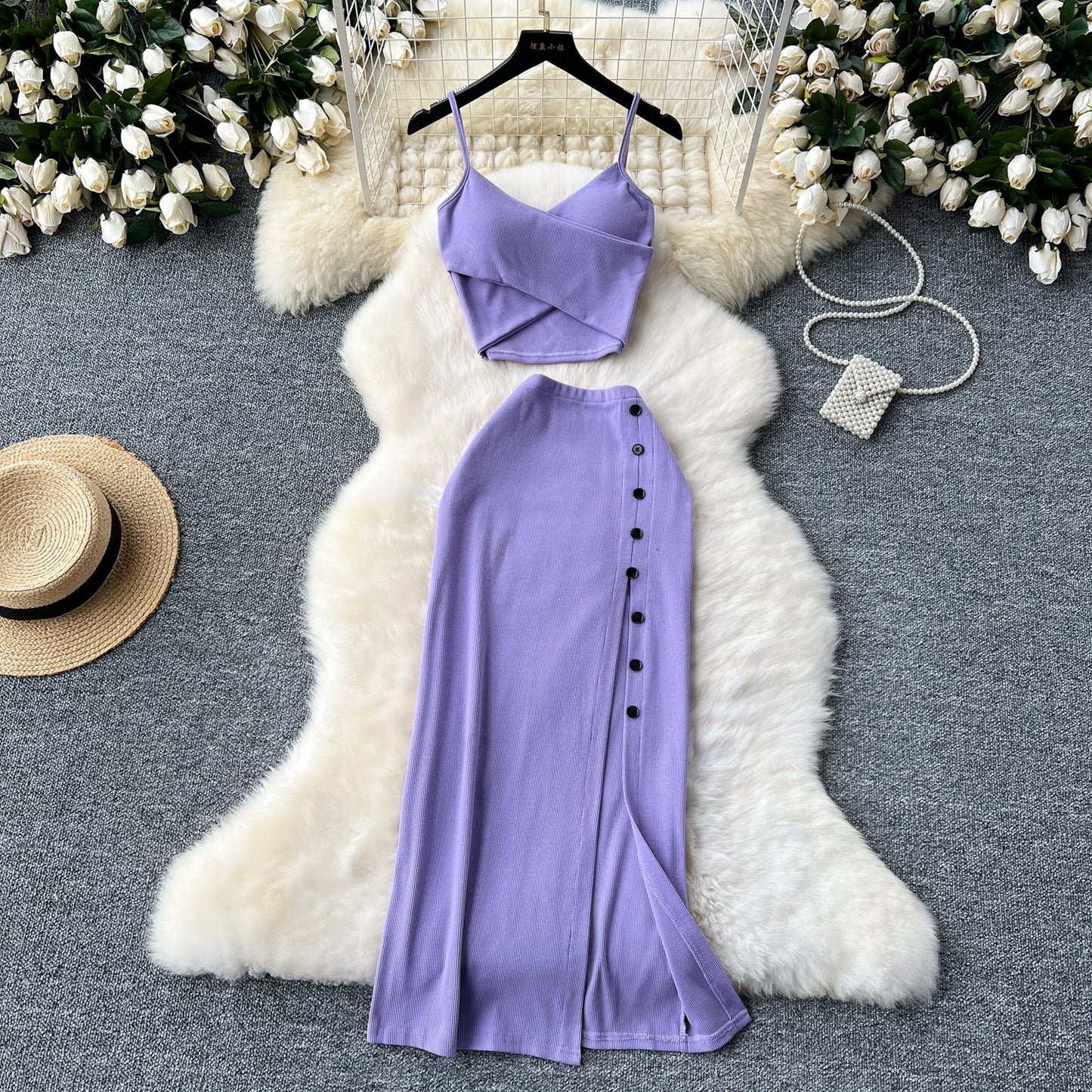 Women's Knit Two Piece Camisole Set