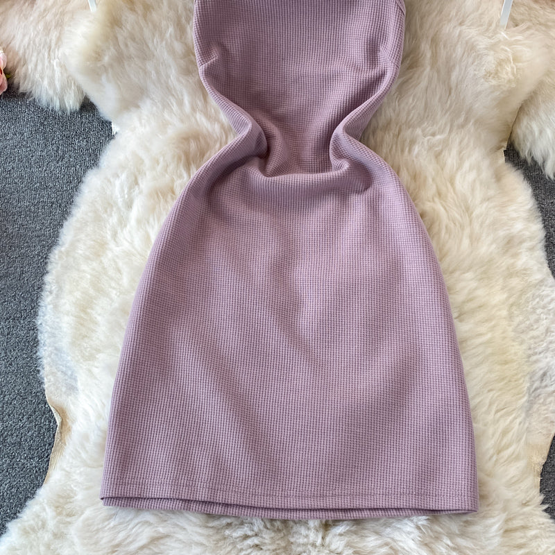 Cropped Zip Up Hoodie with Slip Dress