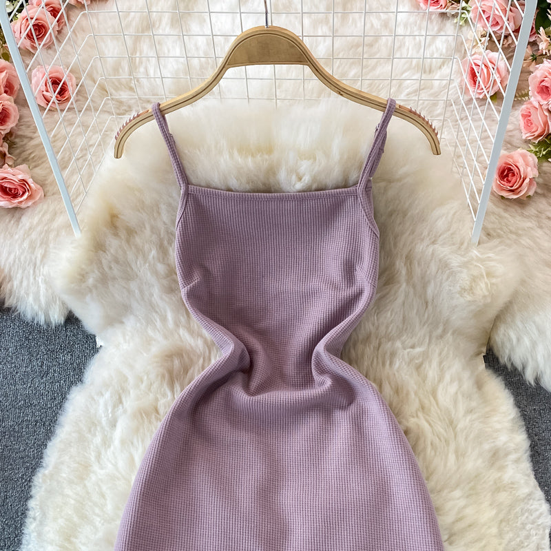 Cropped Zip Up Hoodie with Slip Dress