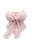 Ethereal Bow-Adorned Lace Bustier Top