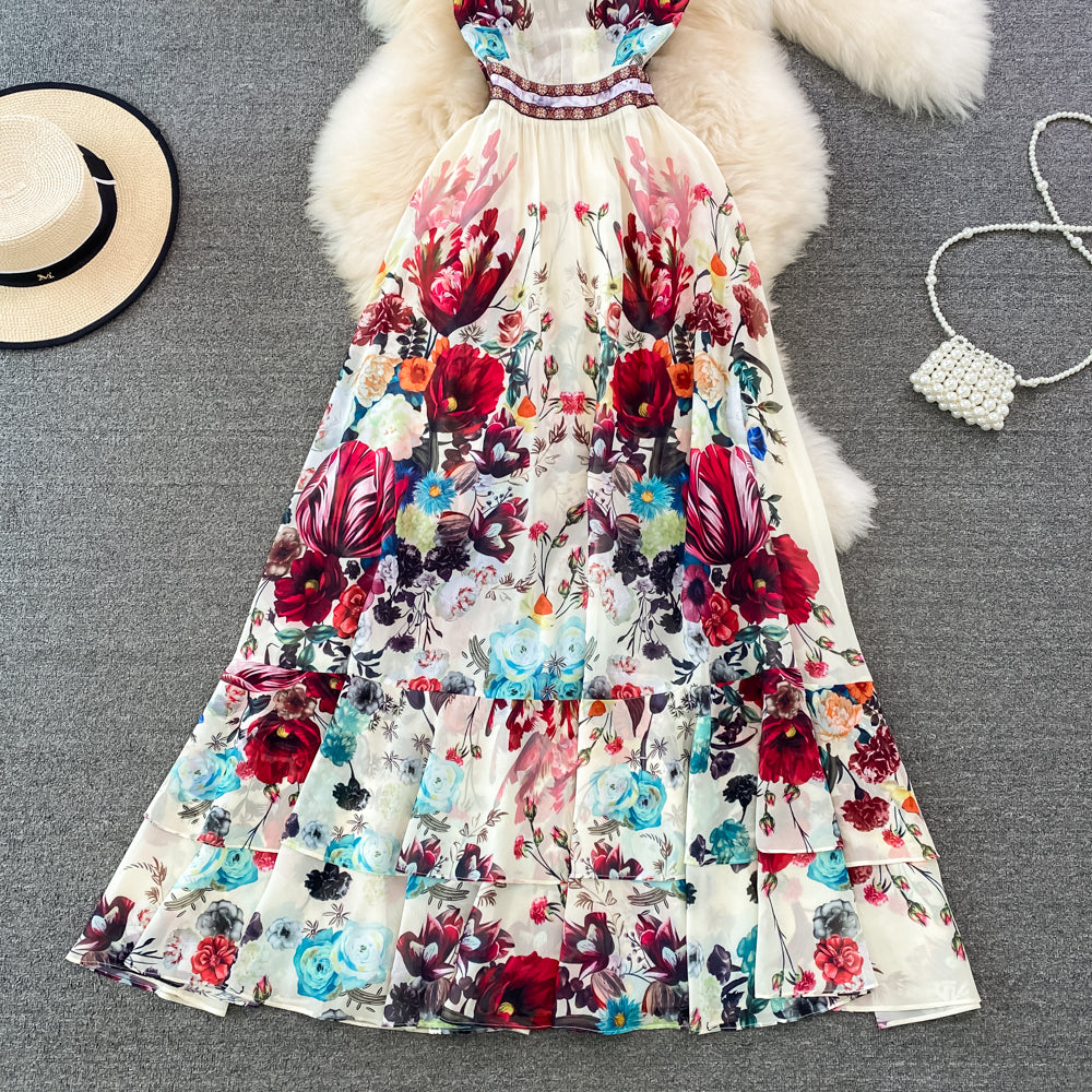 Elegant V-neck Waist Slimming Dress