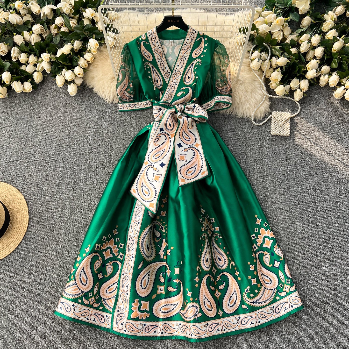 Courtly Floral Maxi Dress