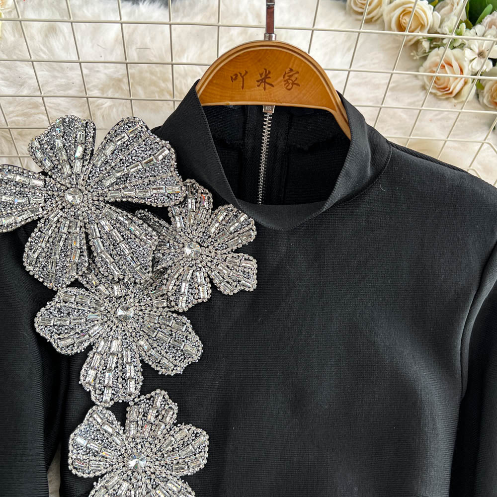 Rhinestone Sweater & Midi Skirt Matching Set