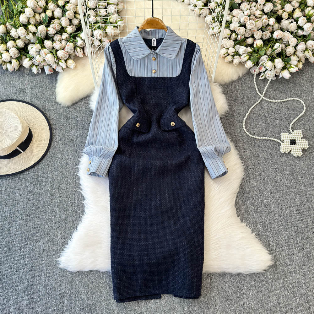 Stripe Dress & Structured Blazer Matching Set