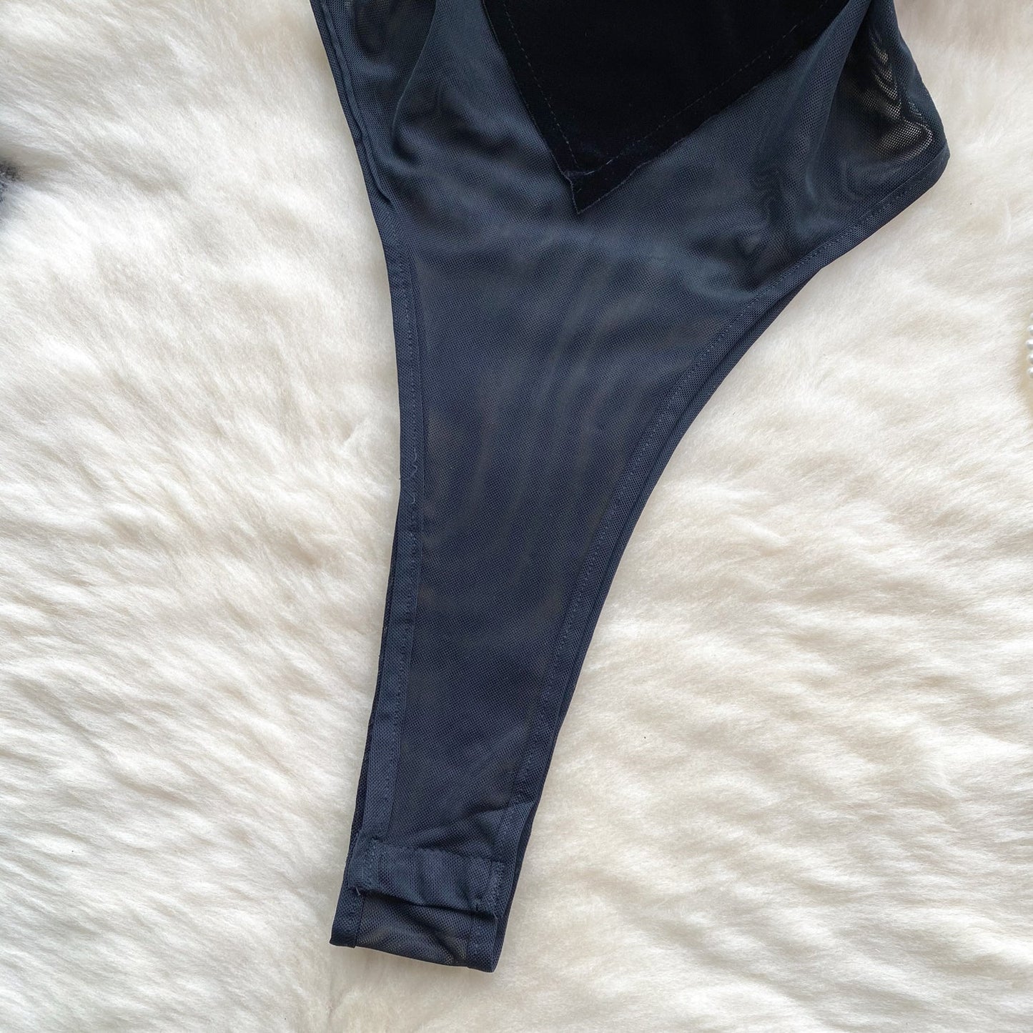 Sheer Mesh Cutout Halter Romper