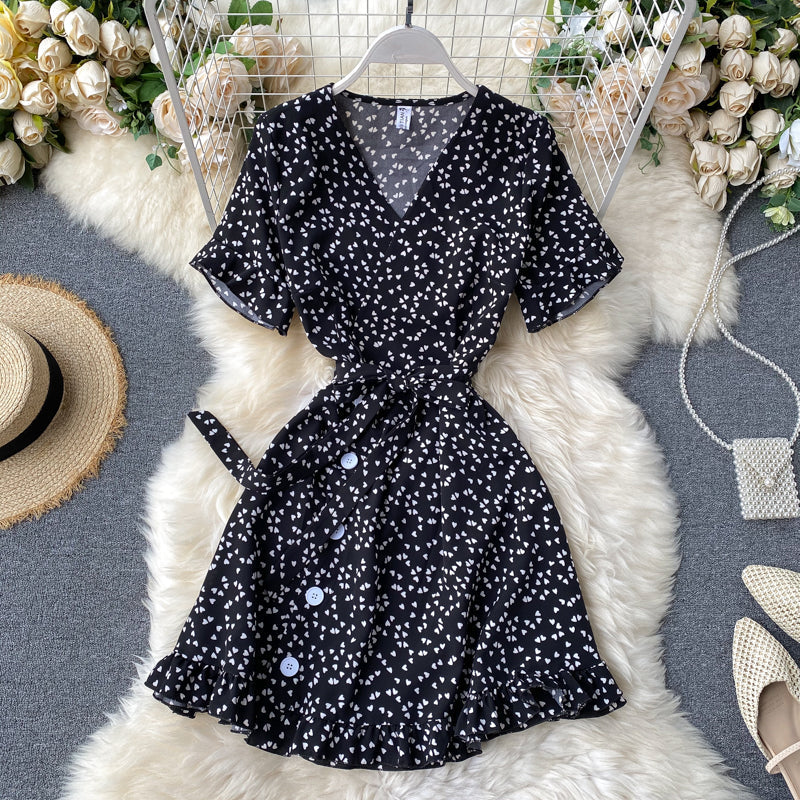 Chic Retro Polka Dot V-Neck Dress