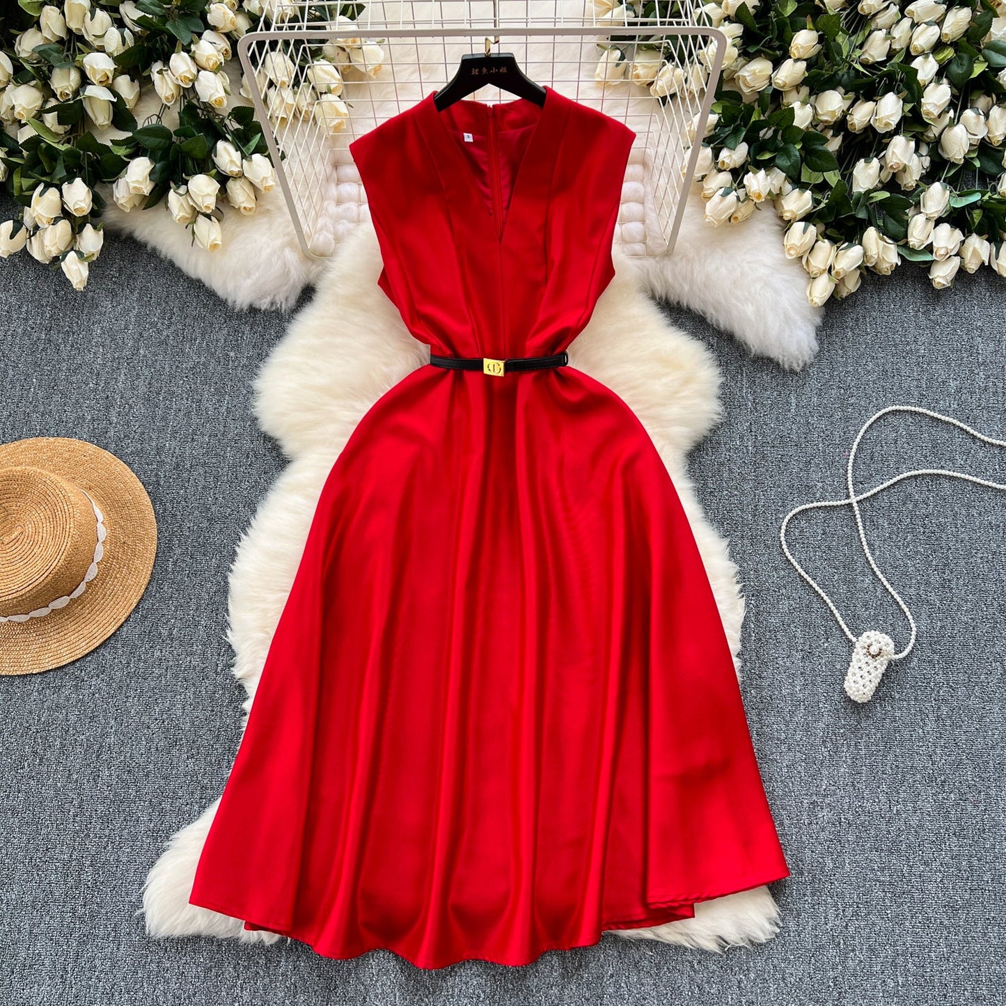 Women's Classic V-Neck Sheath Dress