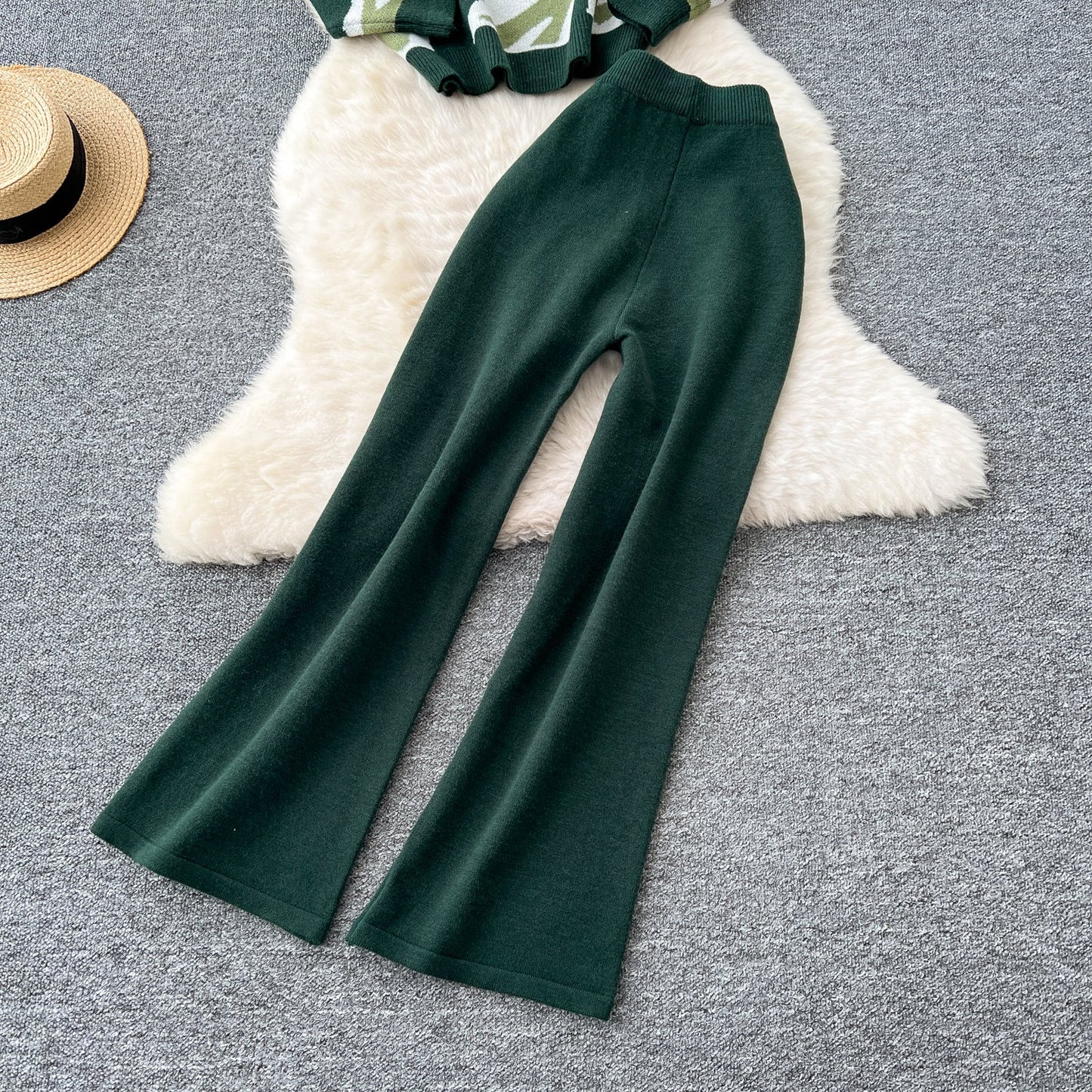 Asymmetric Block Knit & Relaxed Pant Duo