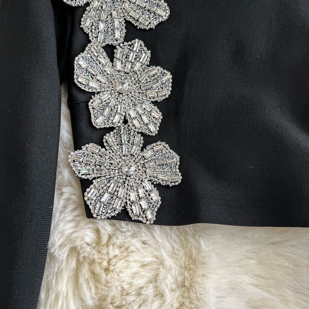 Rhinestone Sweater & Midi Skirt Matching Set
