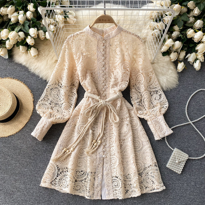 Lace Embroidered Blossom Midi Dres