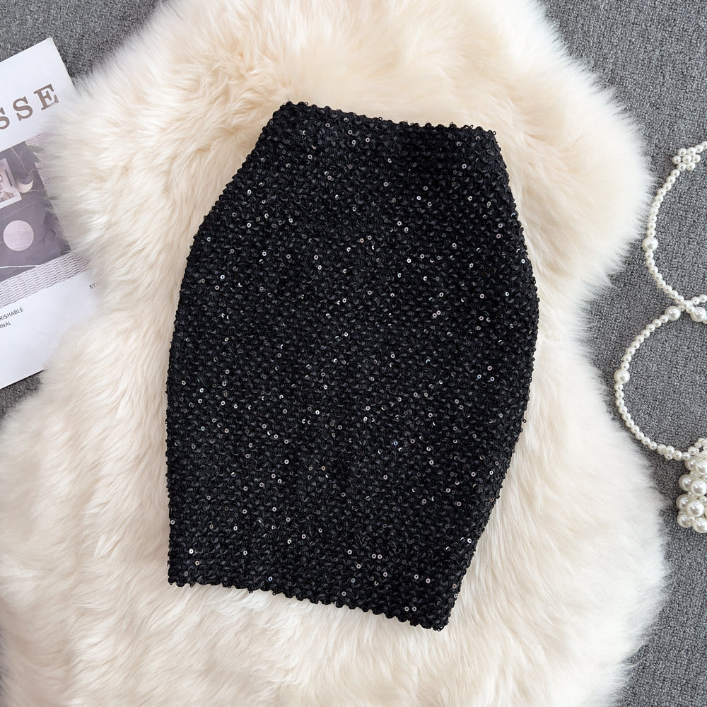 Shine Stretchy Sequin Pencil Skirt