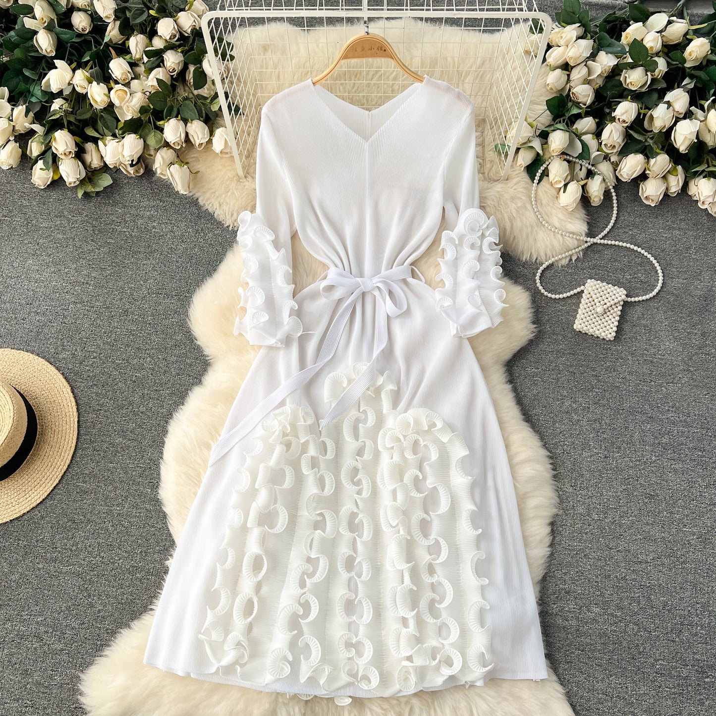 Dopamine Colors 3D Ruffled Dress