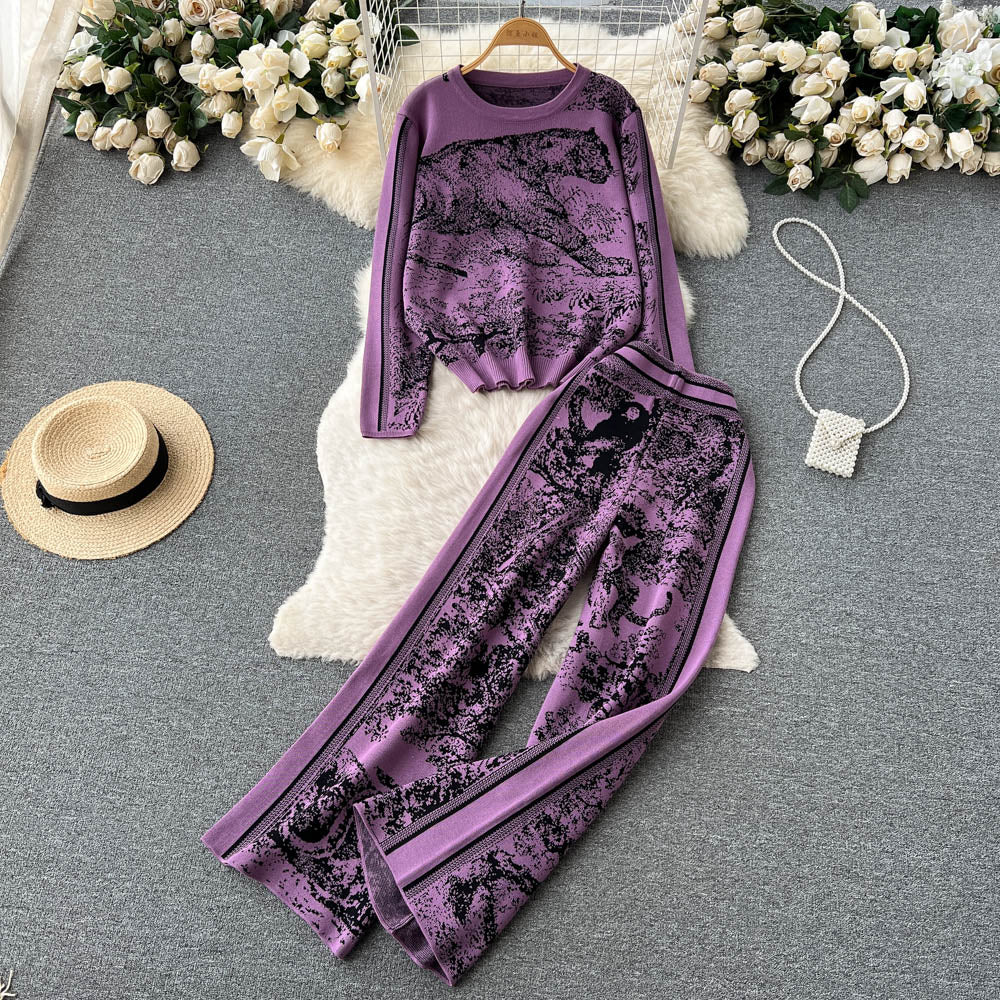 Athleisure Print Hoodie & Sweatpants Set - 2