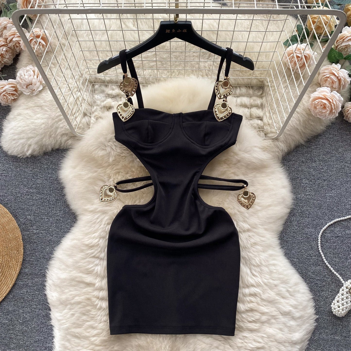 Cut-Out Color Block Slip Dress