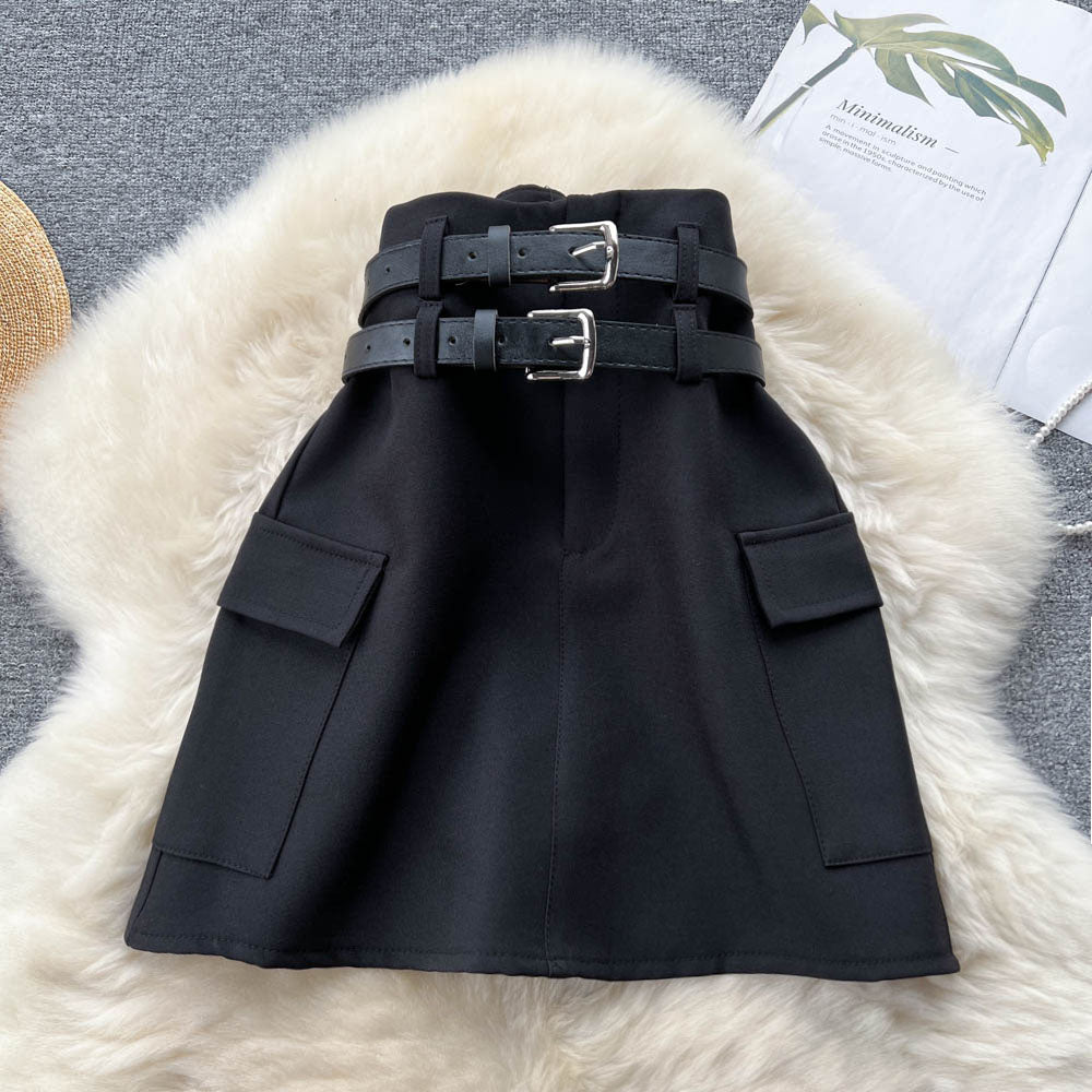 Double Strap Tailored Pencil Skirt Suit