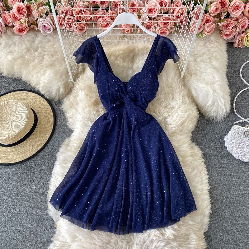 V-Neck Sequined Party Dress