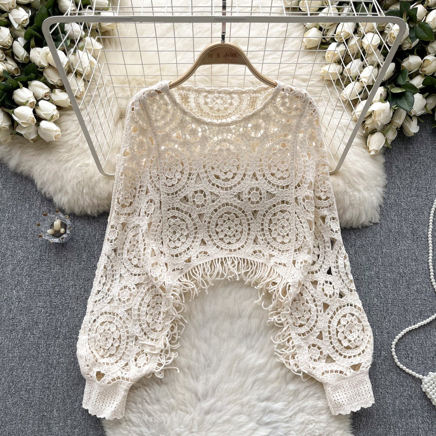 Vintage Boho Crochet Lace Top