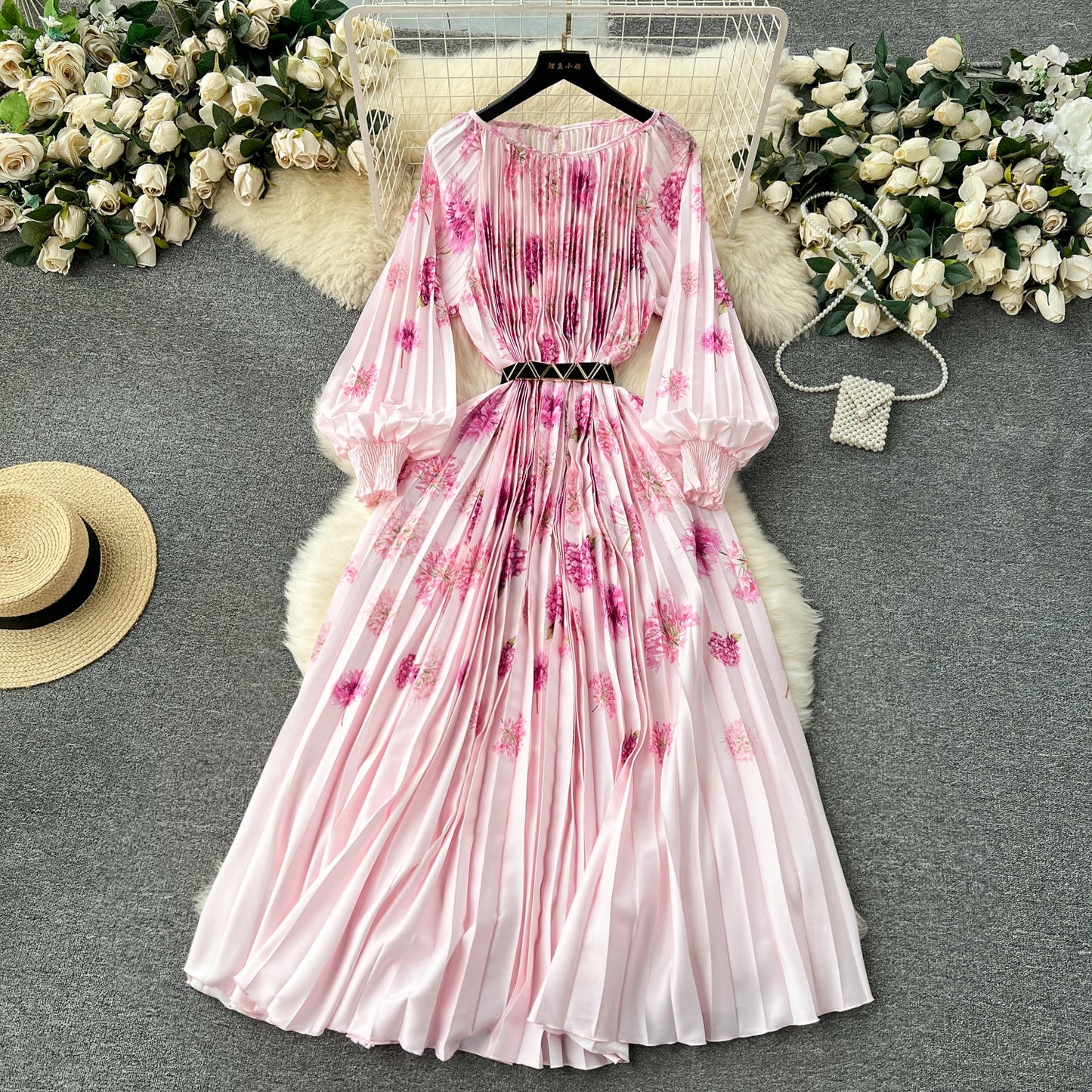 Floral Rhapsody High-Waist Skirt Dress