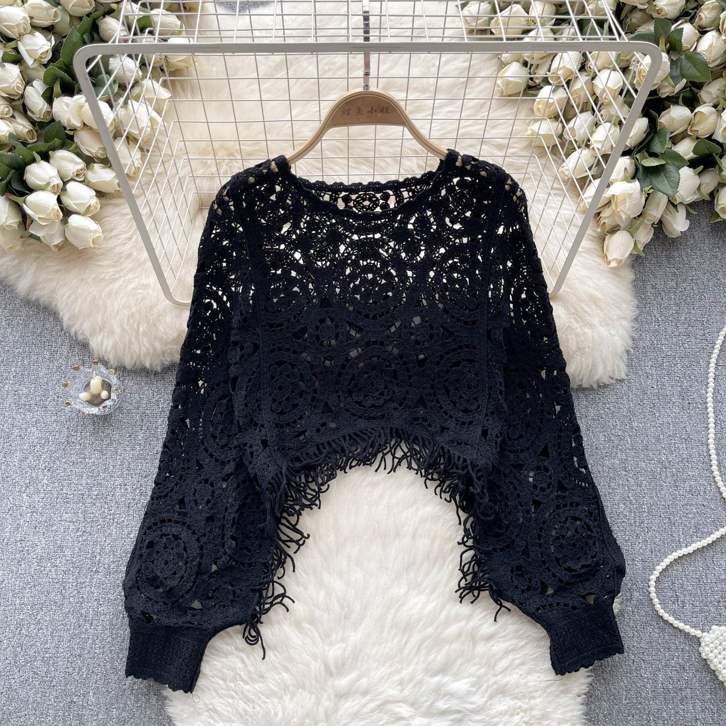 Vintage Boho Crochet Lace Top