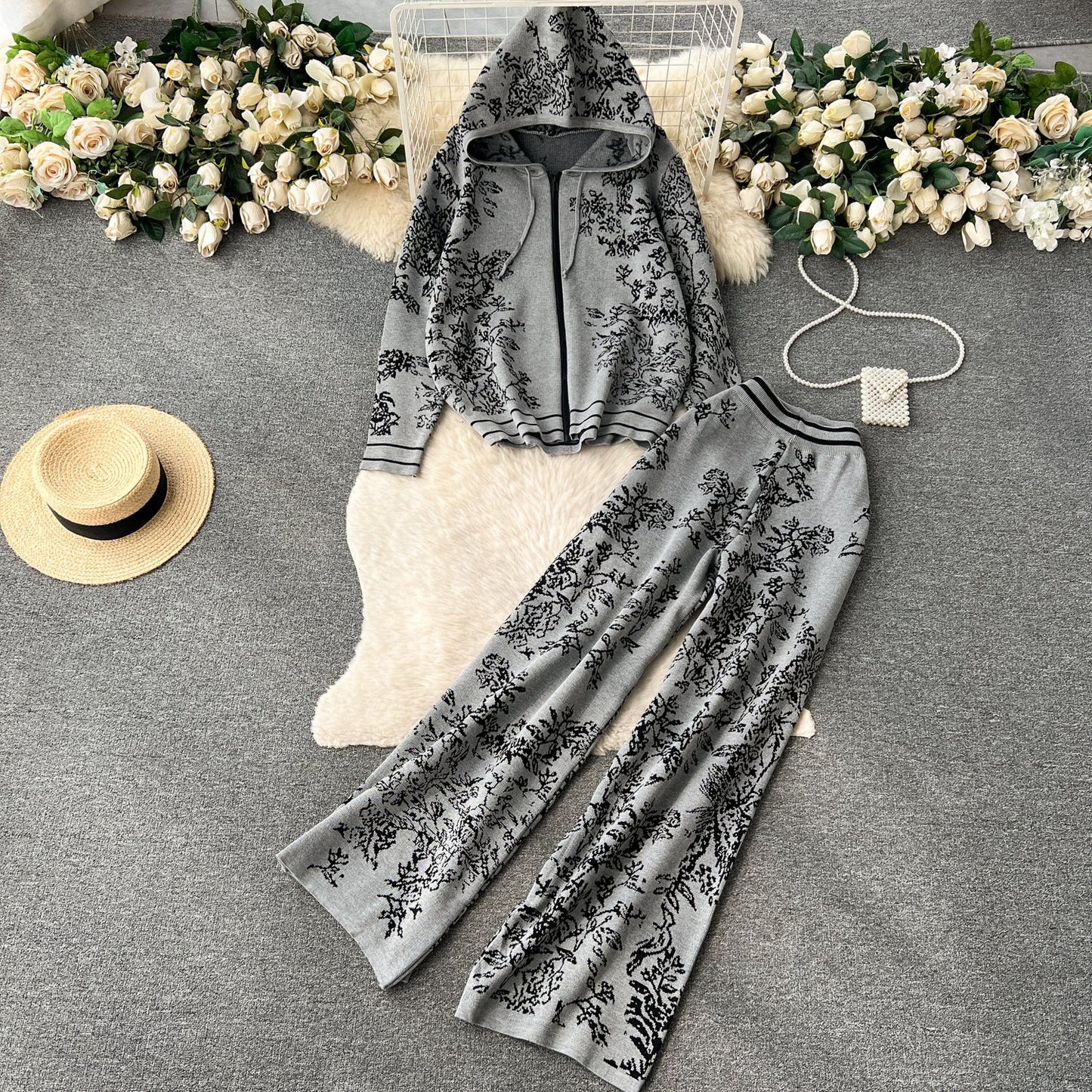 Athleisure Print Hoodie & Sweatpants Set - 1