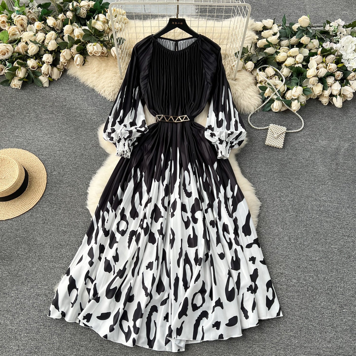Floral Rhapsody High-Waist Skirt Dress