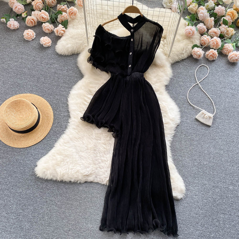 Women's Ruffled Hem Asymmetrical Dress