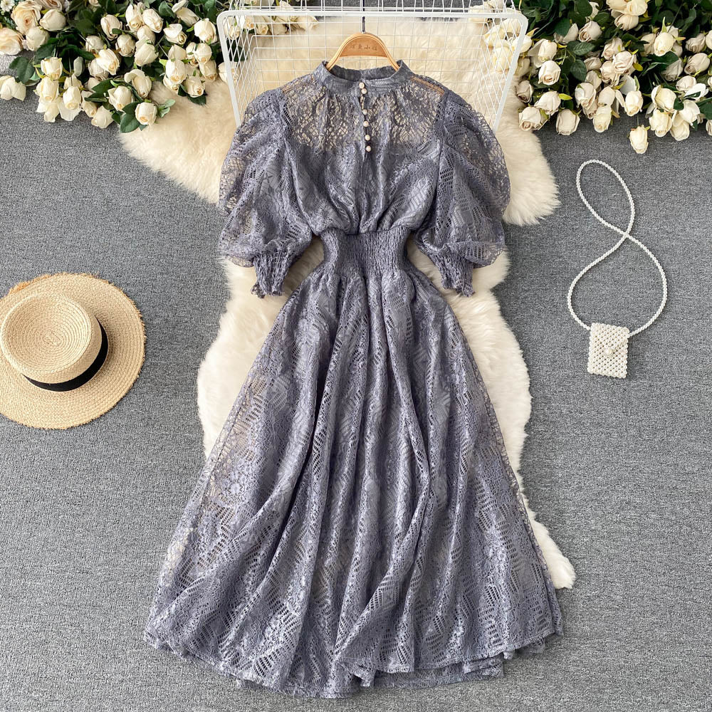 Women's Puff Sleeve French Style Dress