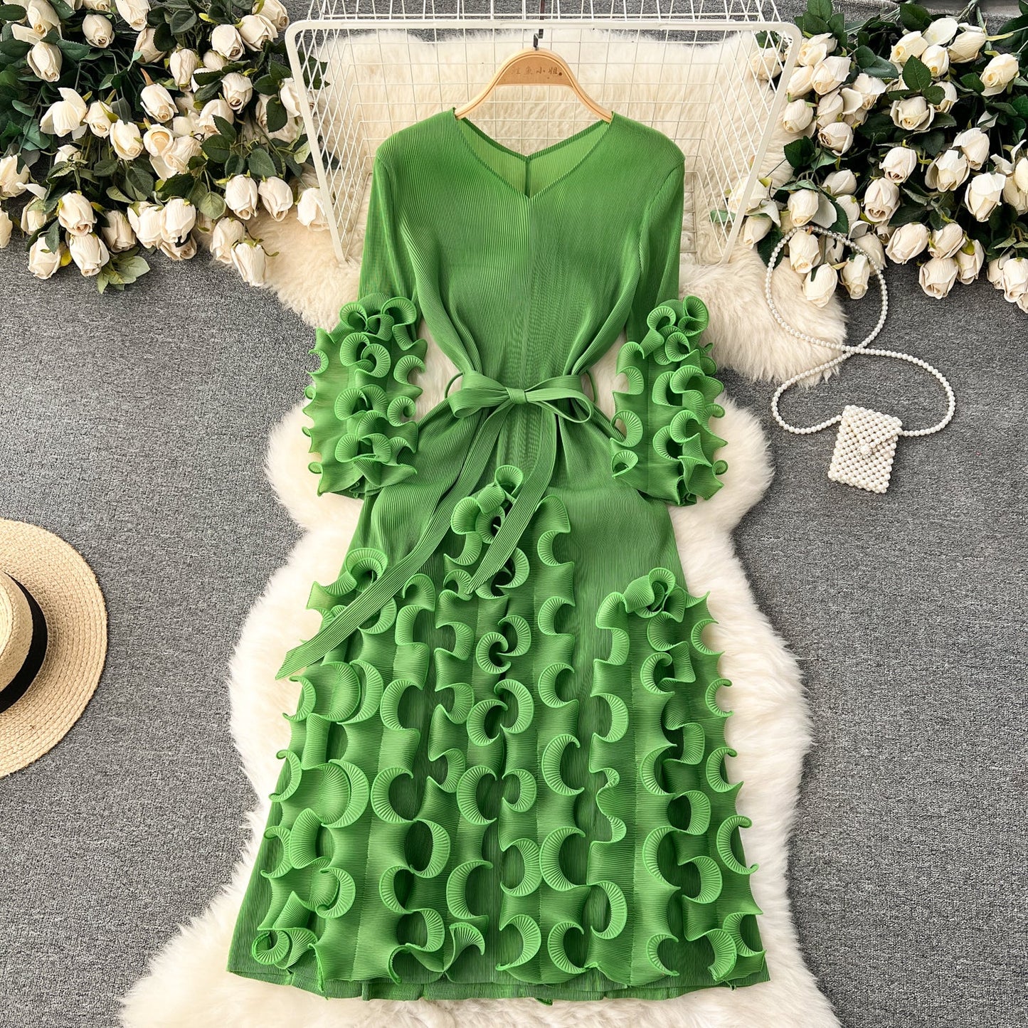 Dopamine Colors 3D Ruffled Dress
