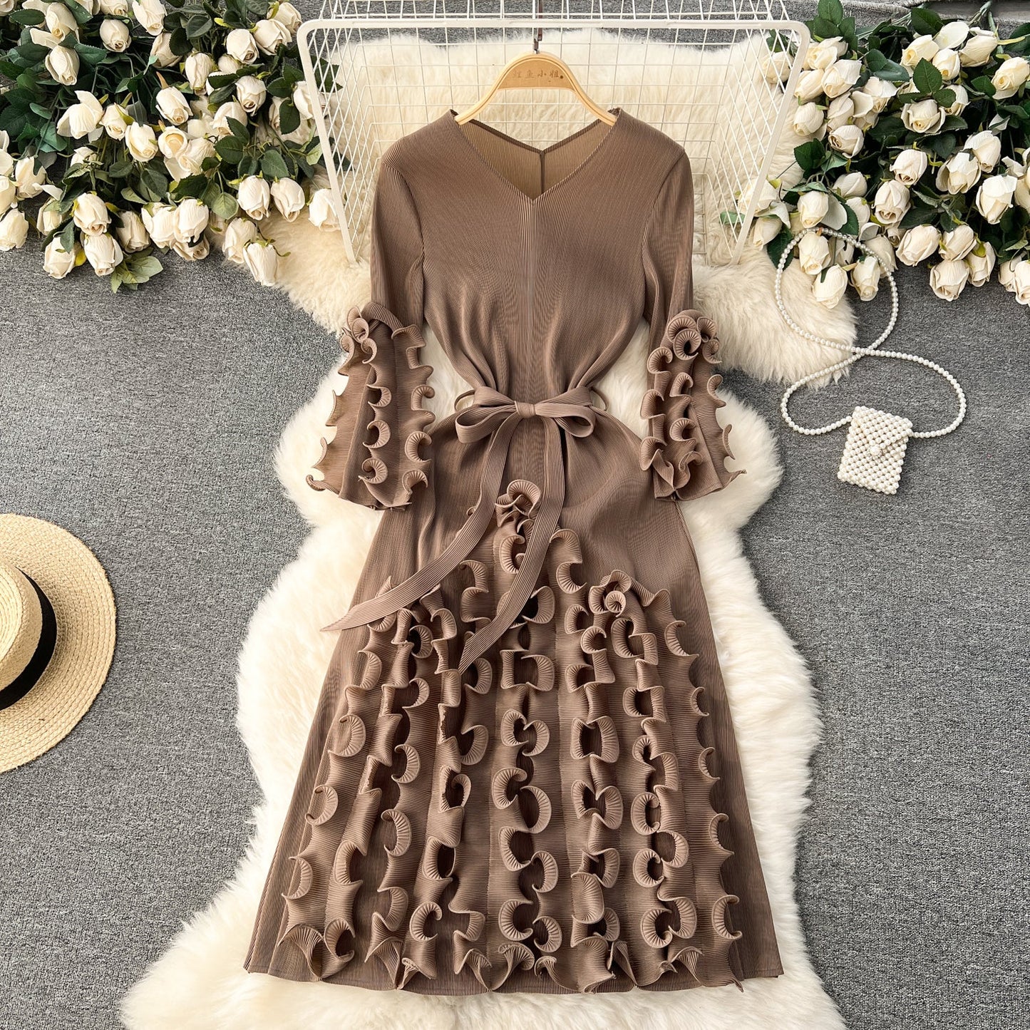 Dopamine Colors 3D Ruffled Dress
