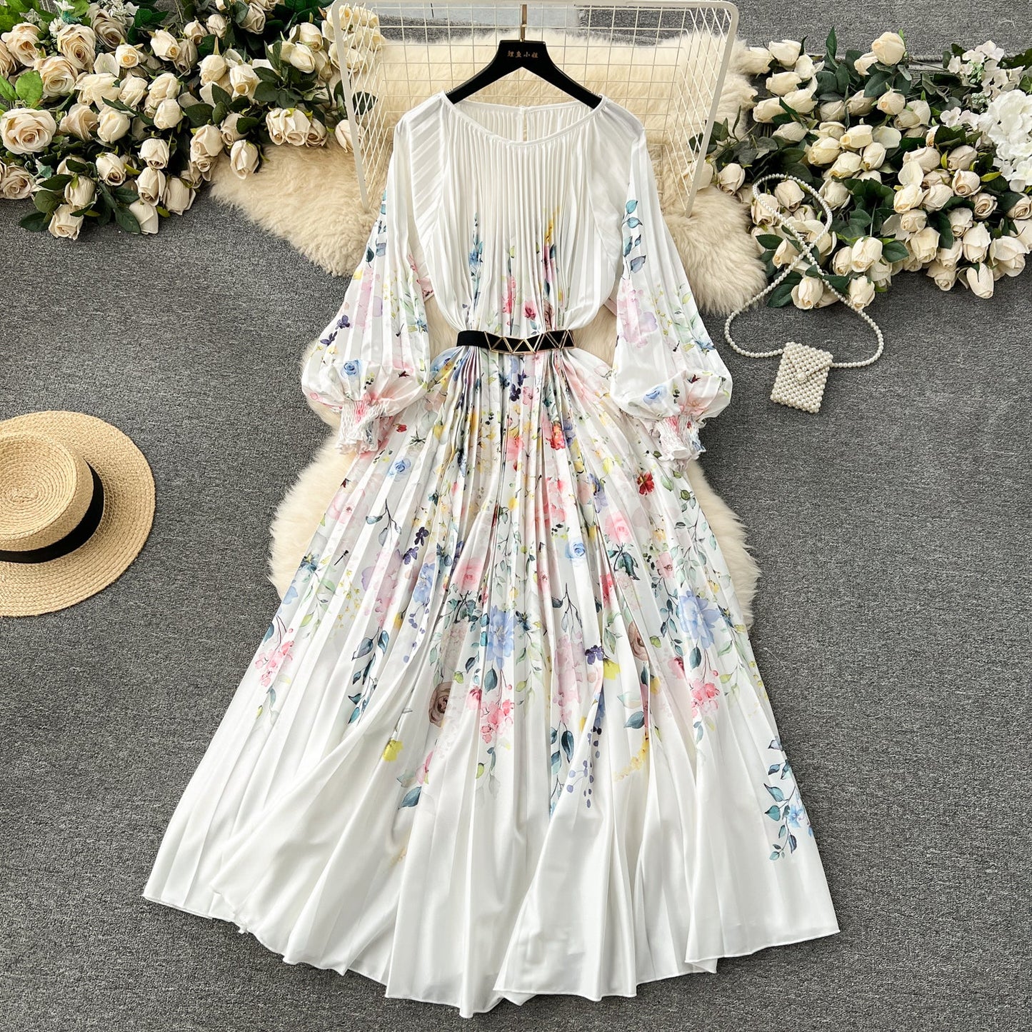 Floral Rhapsody High-Waist Skirt Dress