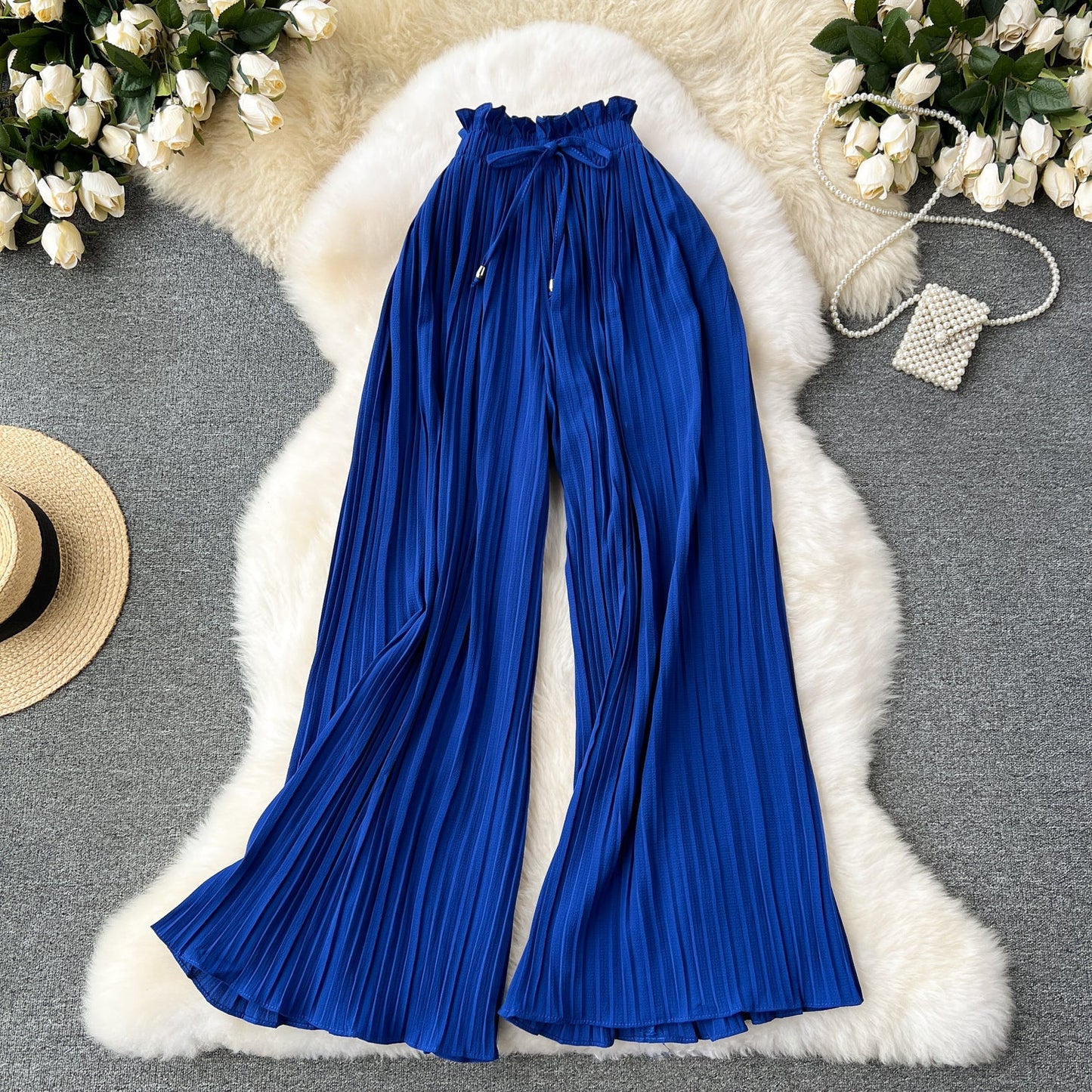 Women's Pleated Wide-Leg Flowgy Pants