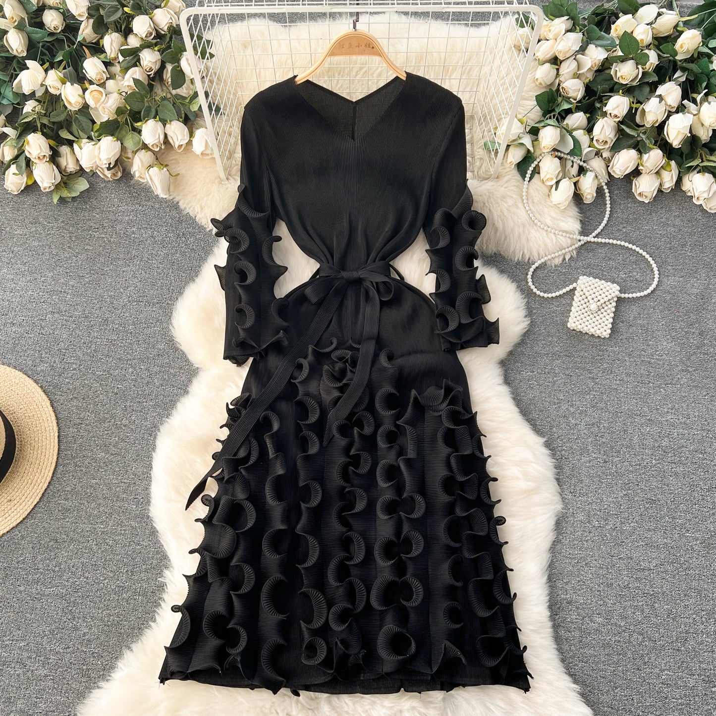 Dopamine Colors 3D Ruffled Dress