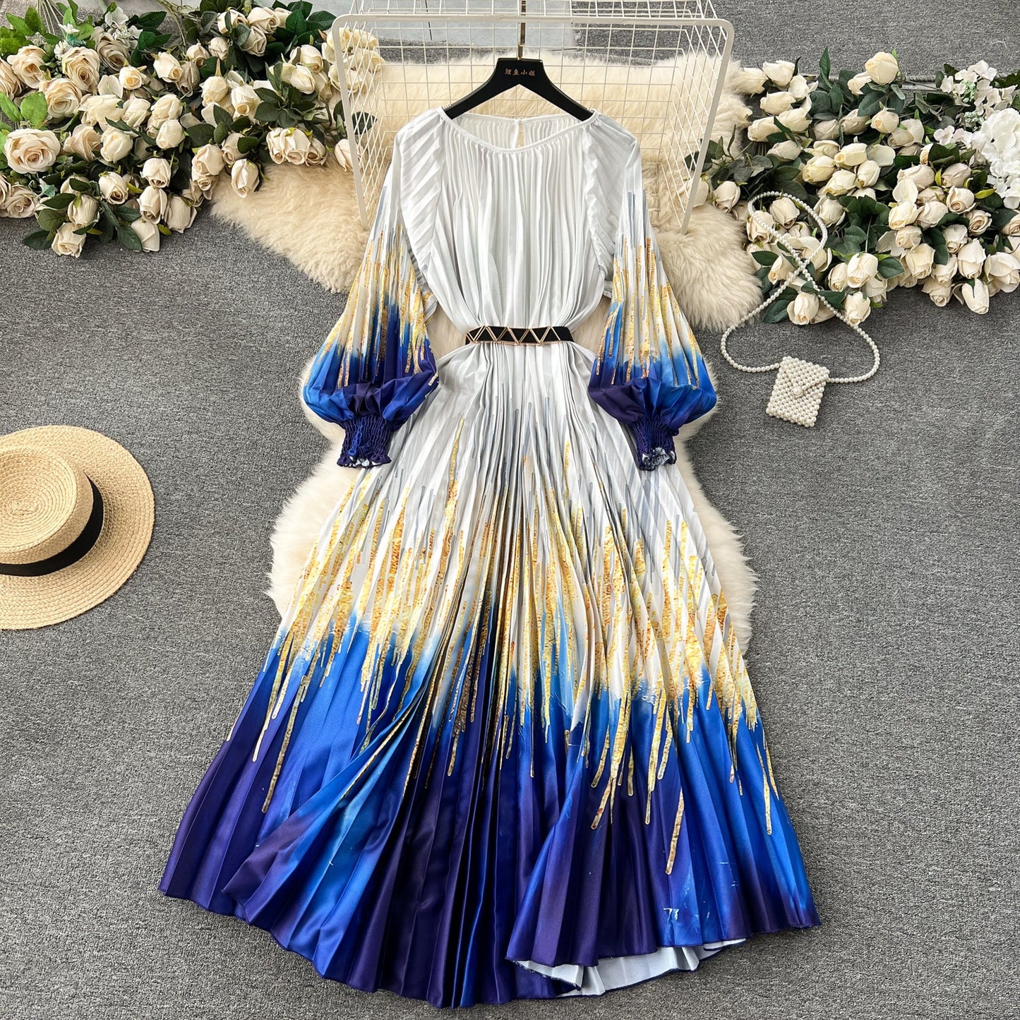 Floral Rhapsody High-Waist Skirt Dress
