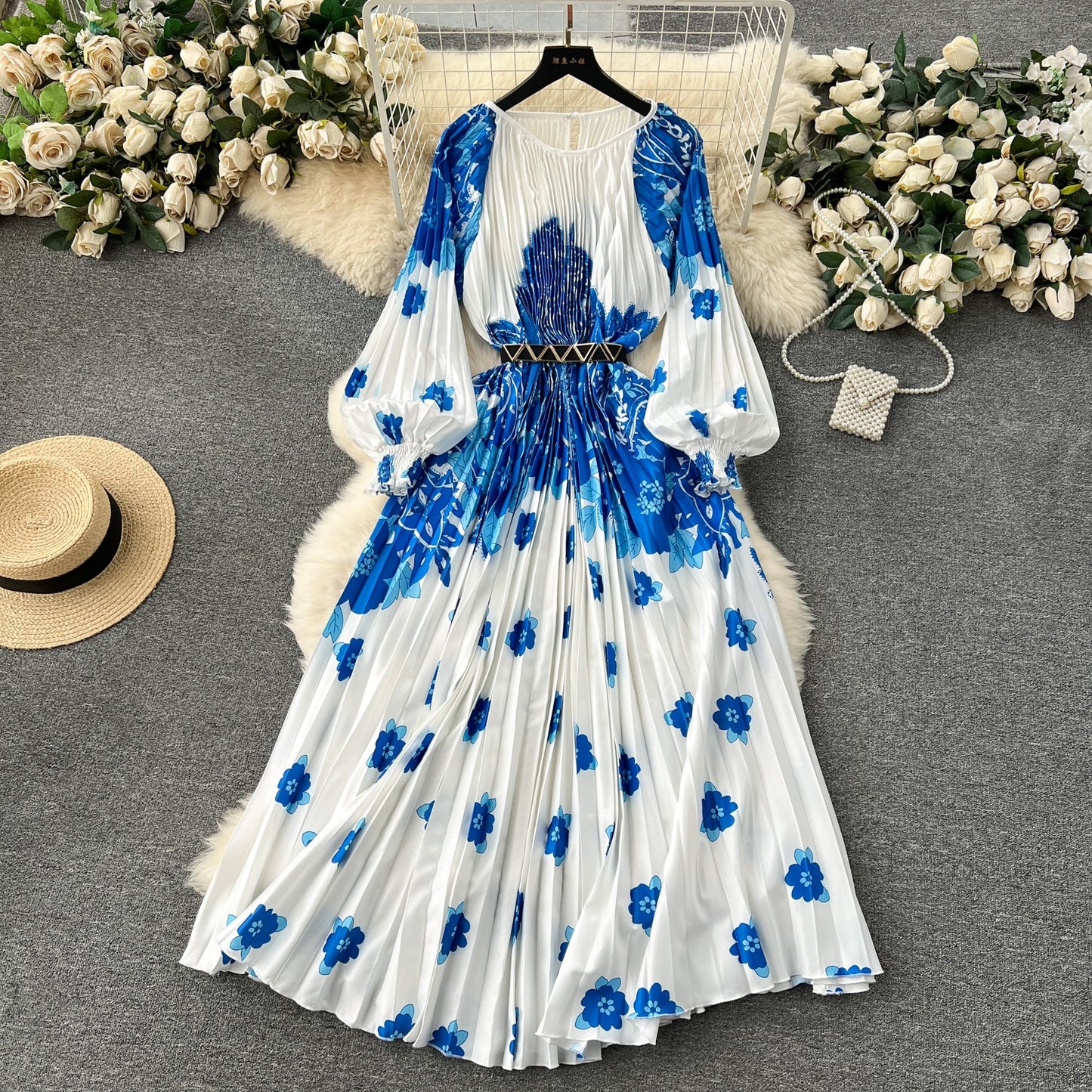 Floral Rhapsody High-Waist Skirt Dress