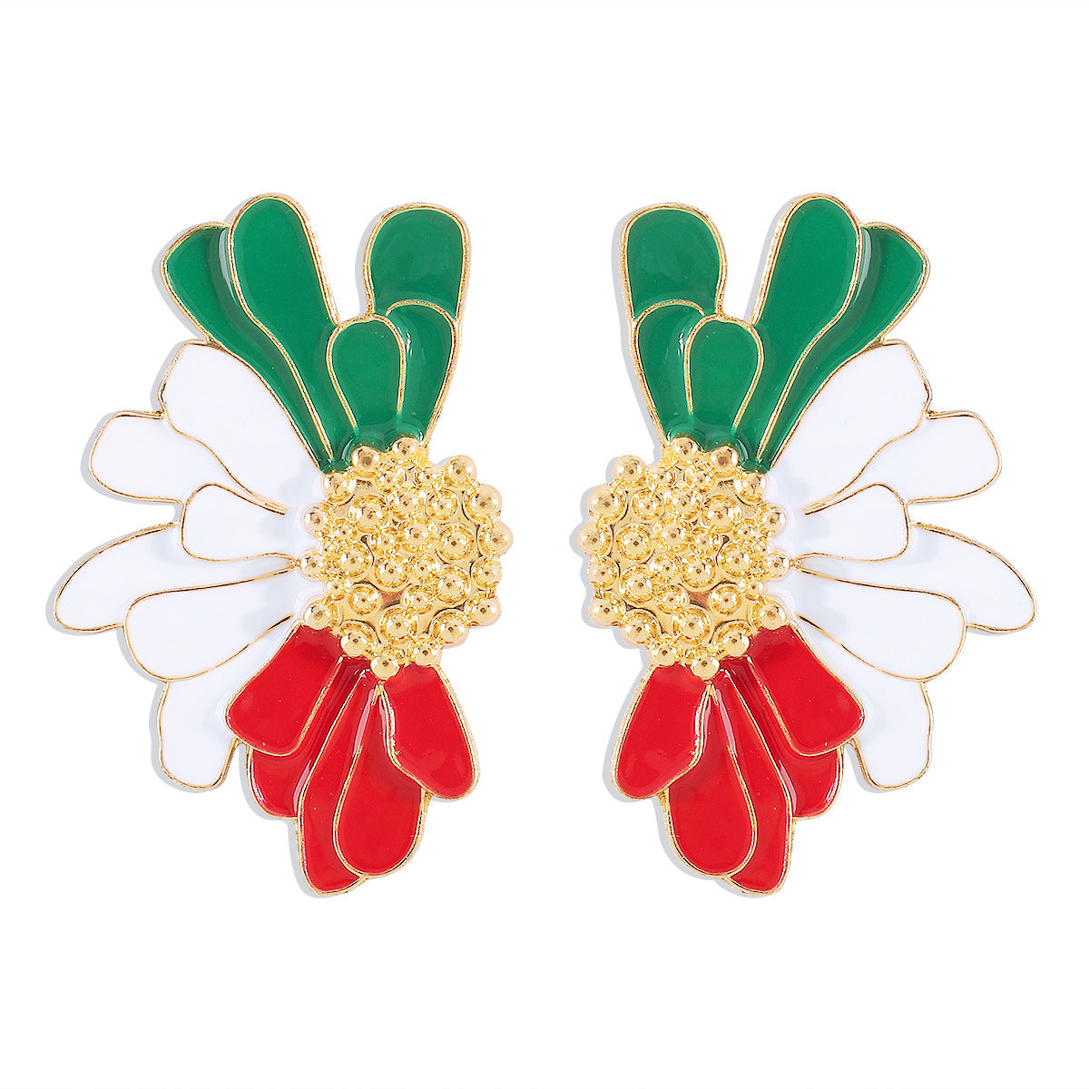 Vintage Alloy Flower Stud Earrings