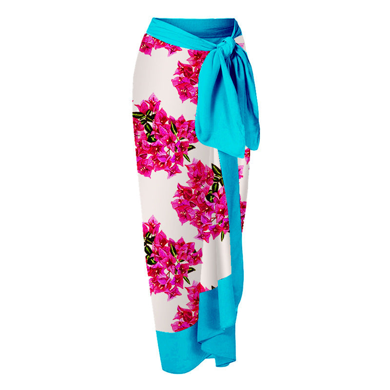 Ruffled Printed One-piece Swimwear&Skirt 2Pcs