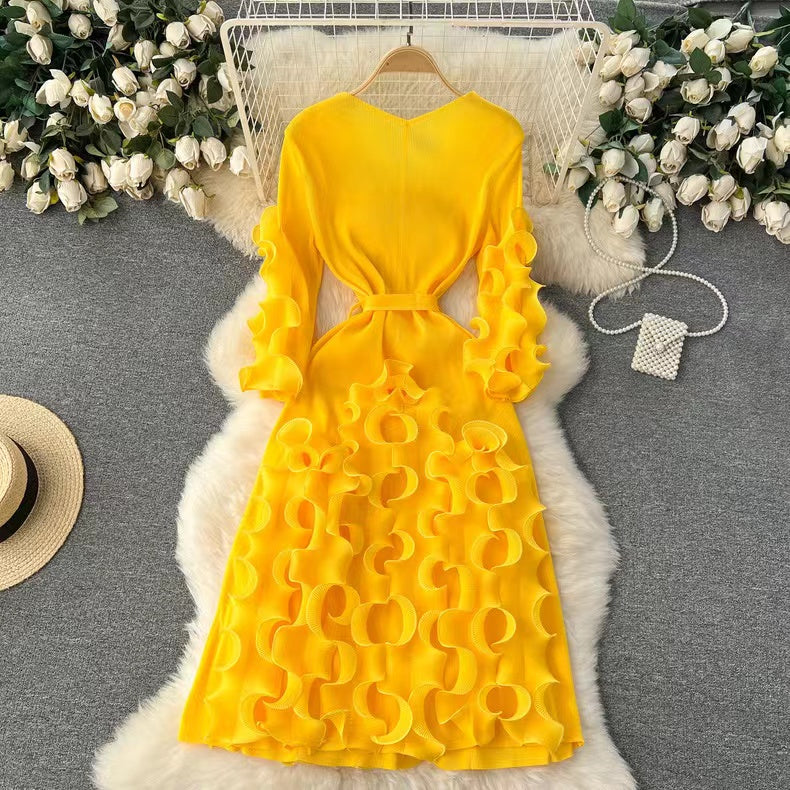 Dopamine Colors 3D Ruffled Dress