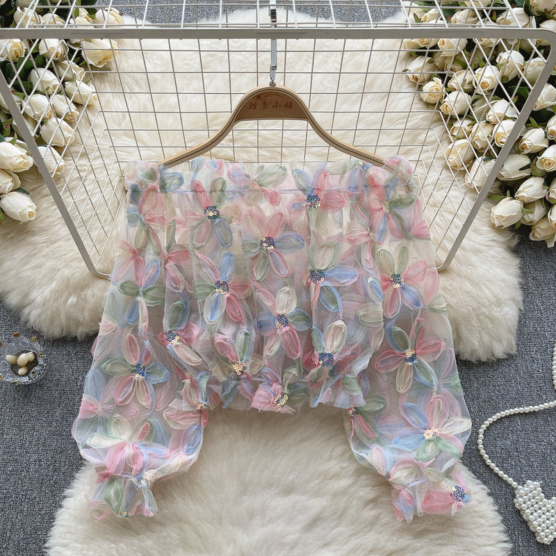 Blossom Petals Fairy Mesh Top