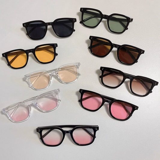 Vintage Square Chunky Frame Colored Sunglasses