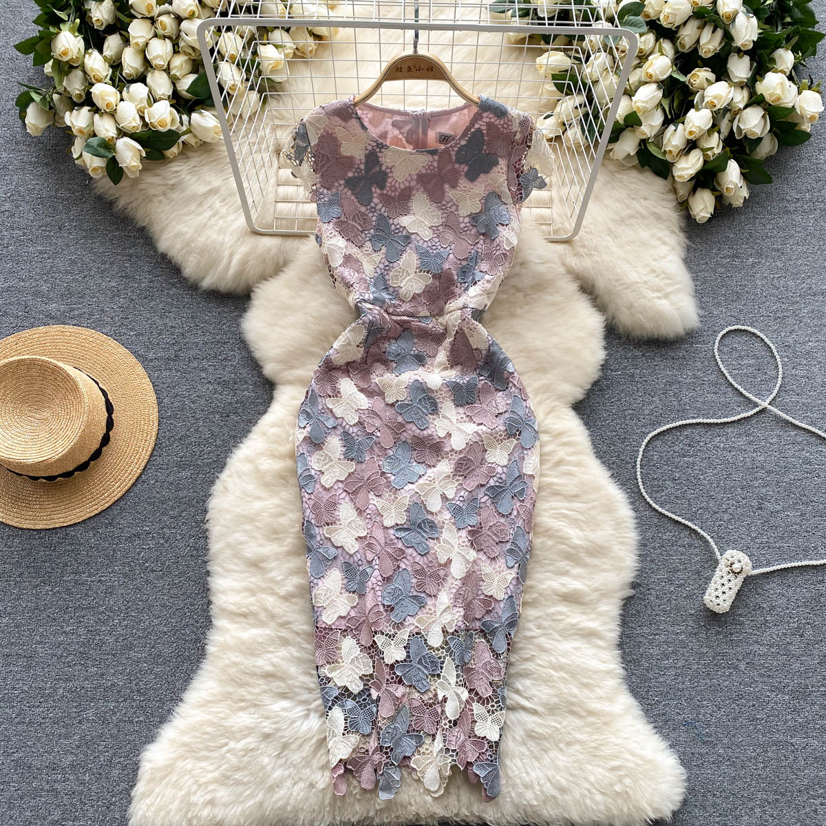Luna Butterfly Lace Maxi Dress