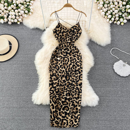 Animal Magnetism Backless Slinky Dress