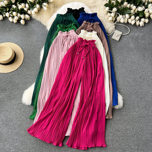 Women's Pleated Wide-Leg Flowgy Pants