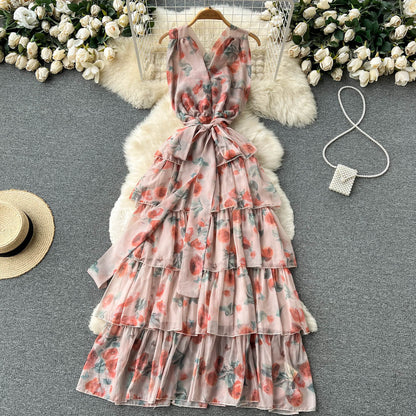 Sexy Backless Layered Dress