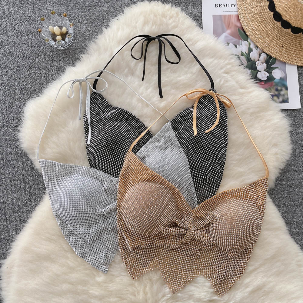 Party Diamond-encrusted Halterneck Camisole